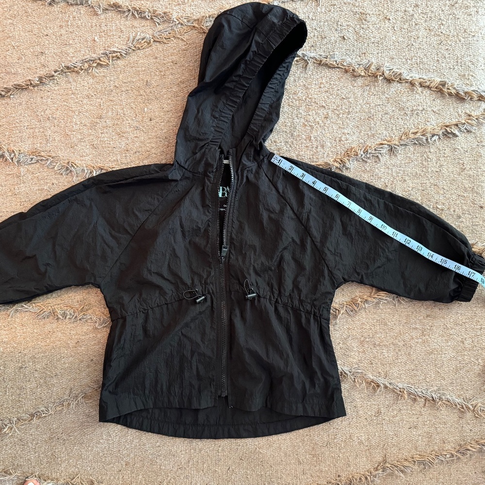 Zara Kids Black zip up Windbreaker